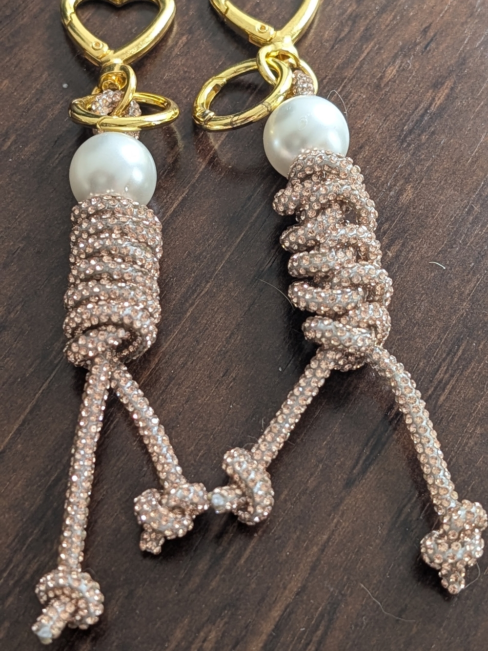 Luxe Rhinestone Pearl Bag Charm / Keychain